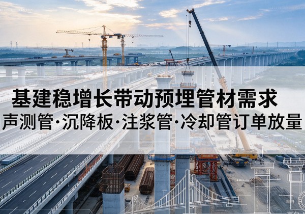 武安基建稳增长带动预埋监测管材需求，声测管、沉降板、注浆管订单持续放量